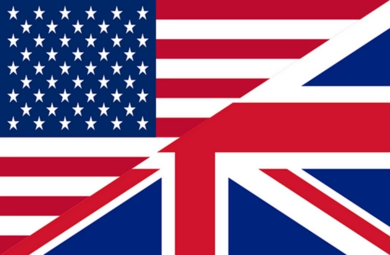 picture of English, Australia and American flags